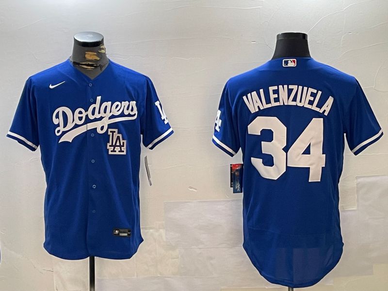 Men Los Angeles Dodgers #34 Valenzuela Blue Elite 2024 Nike MLB Jersey style 1216->los angeles dodgers->MLB Jersey